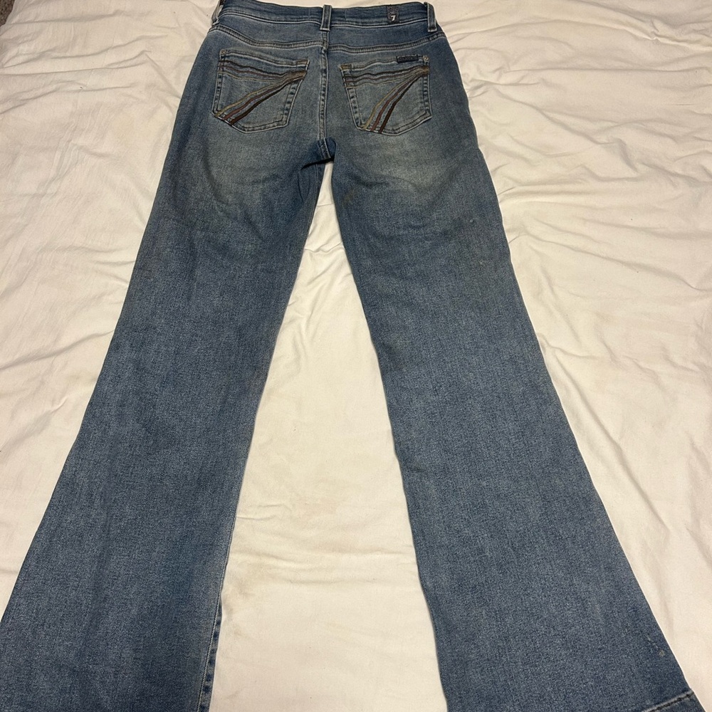 7 For All Mankind Blue Boot Cut Jeans